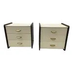 Pair of Modern Linen Chest, Nightstands, Dressers, Walnut, Custom American