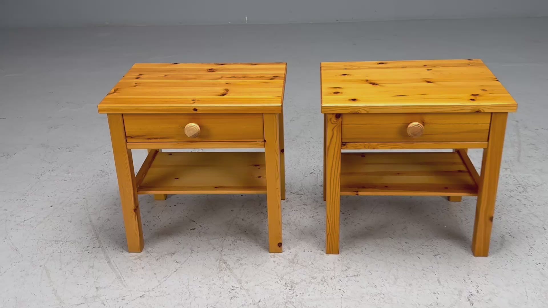 Swedish Modern, Nightstands, Pine, Sweden, 1970s