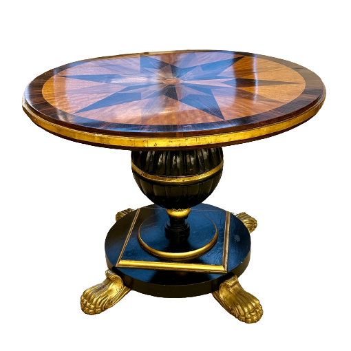 19th Century Italian Continental Centre Table, End or Card Table, Bronze Feet